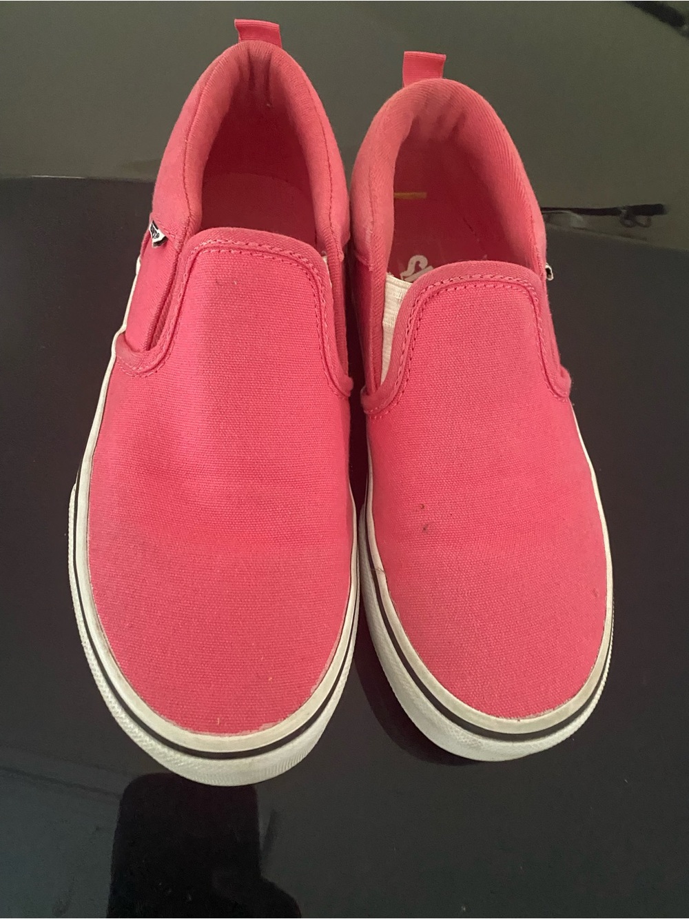 Vans Kids Slip-On Sneakers in Coral Pink Canvas